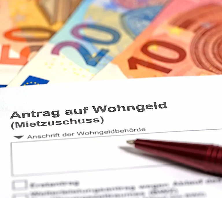 Formular "Antrag auf Wohnungsbeihilfe / Wohngeld"